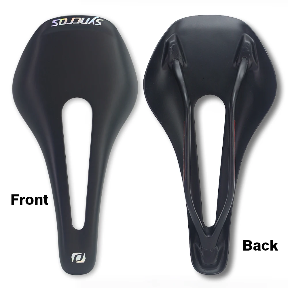 Syncros-Full Carbon Fiber Road Bike Saddle, preto fosco, leve almofada do assento, Chrome Bike Acessórios