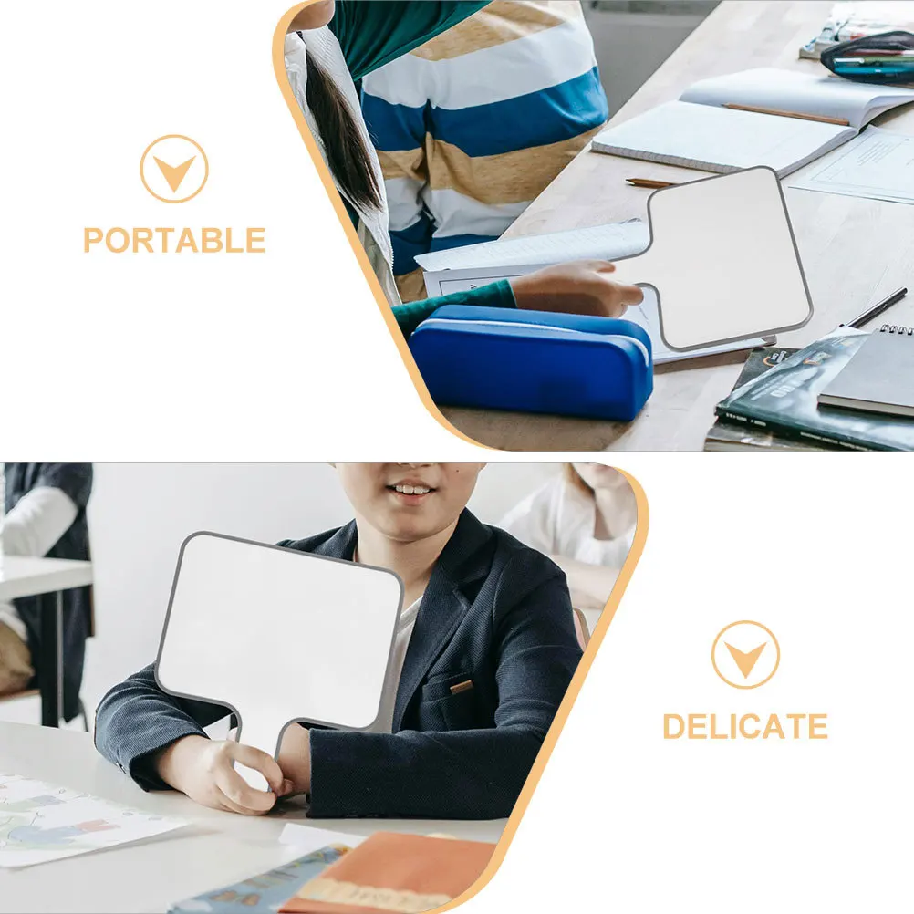 

2pcs Handheld Answer Paddle Dry Erase Double Sided Whiteboard Reusable Writing Board For Classroom Auctions Voting Game Props