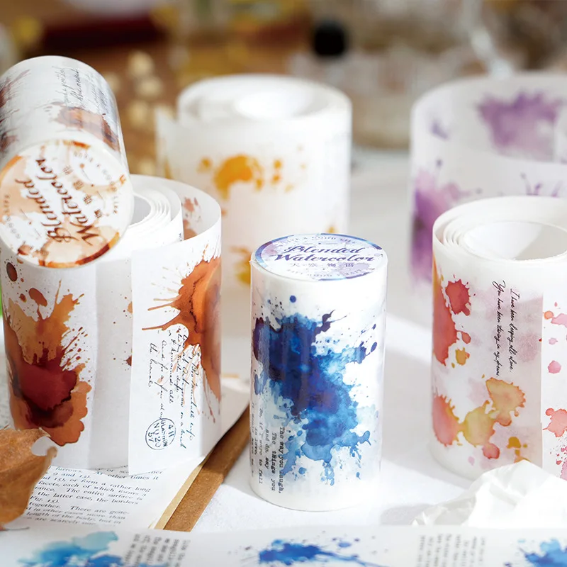 1pcs/1lot Decorative Adhesive Tapes  smudge watercolor Mask Tapes Scrapbooking DIY Paper Japanese Stickers