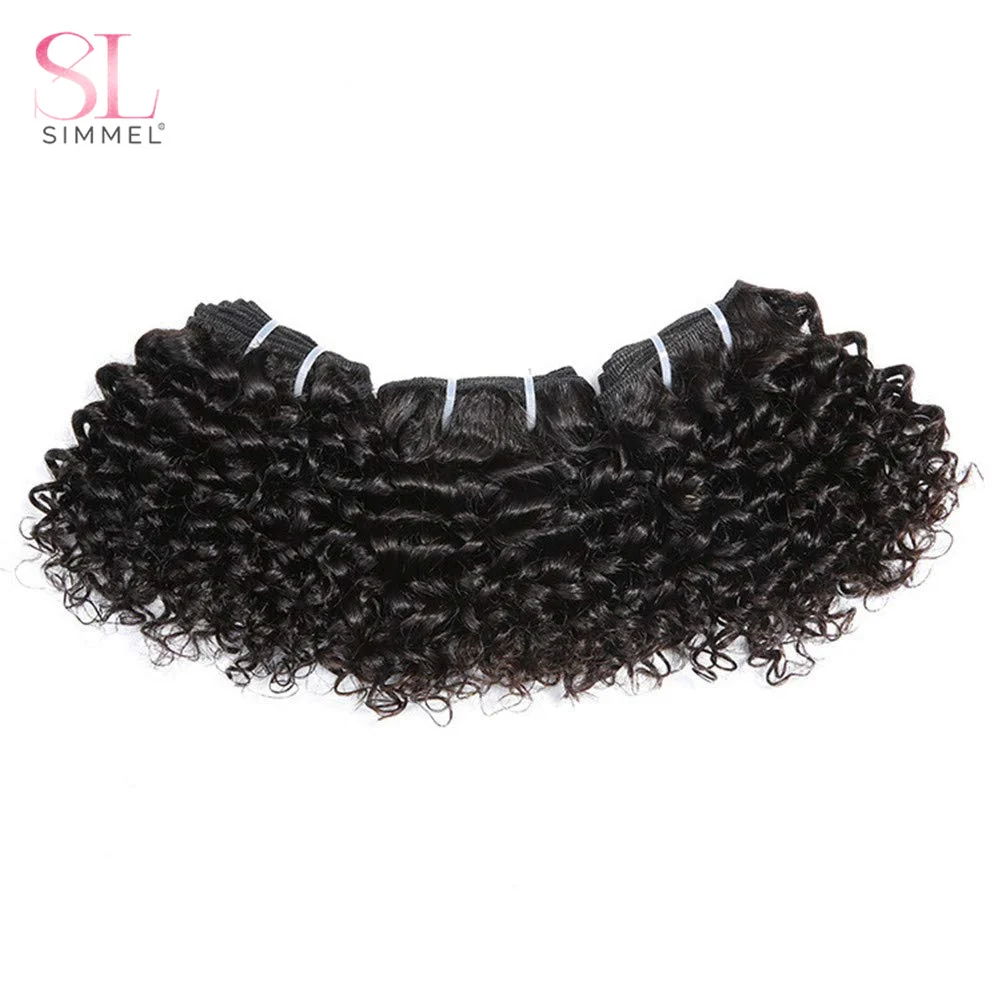 Short Kinky Curly Hair Weave Bundle Cheap Wholesale Price Indian Remy Human Hair Extensions Natural Black Brown Color Cheaphair