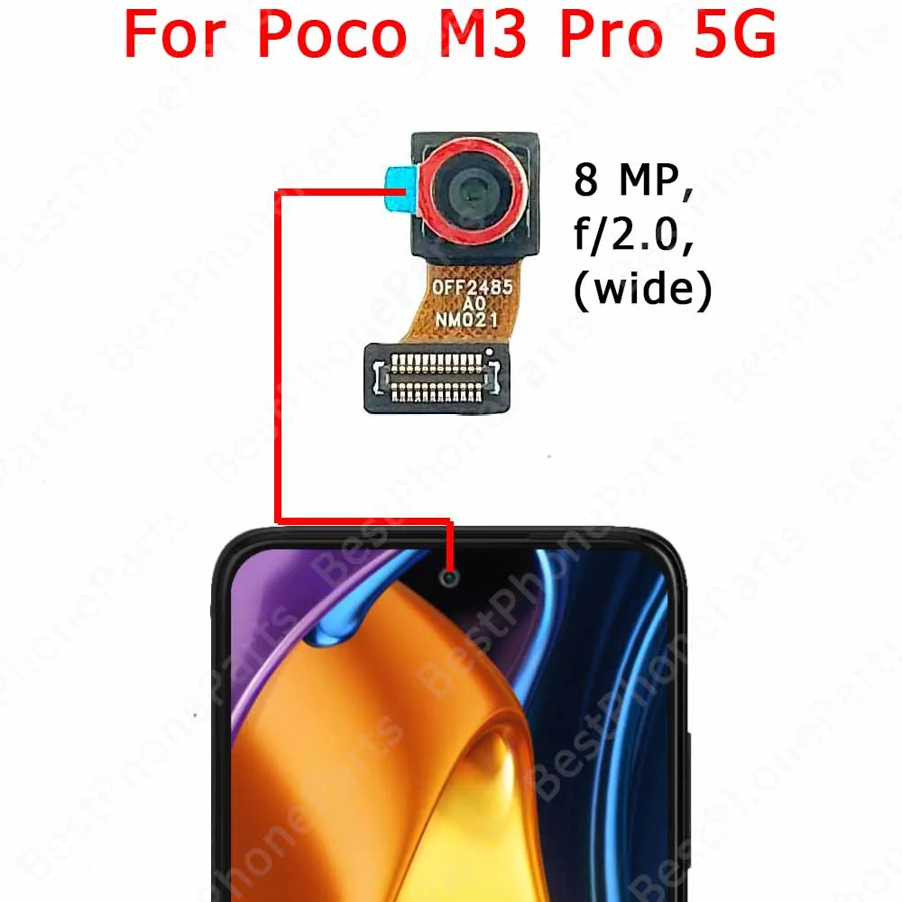 Front Camera For Xiaomi Poco M3 M4 Pro 5G M5 M5s Frontal Selfie Camera Module