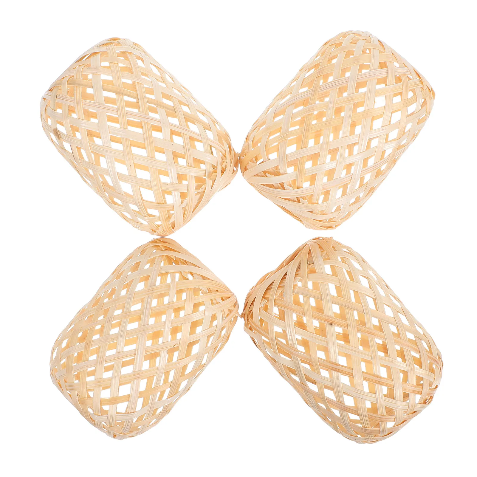 4Pcs Decorative Bamboo Lampshade Handwoven Miniature Lantern Shade Soft Glow Diffuser Versatile Home Decor Party Centerpiece DIY