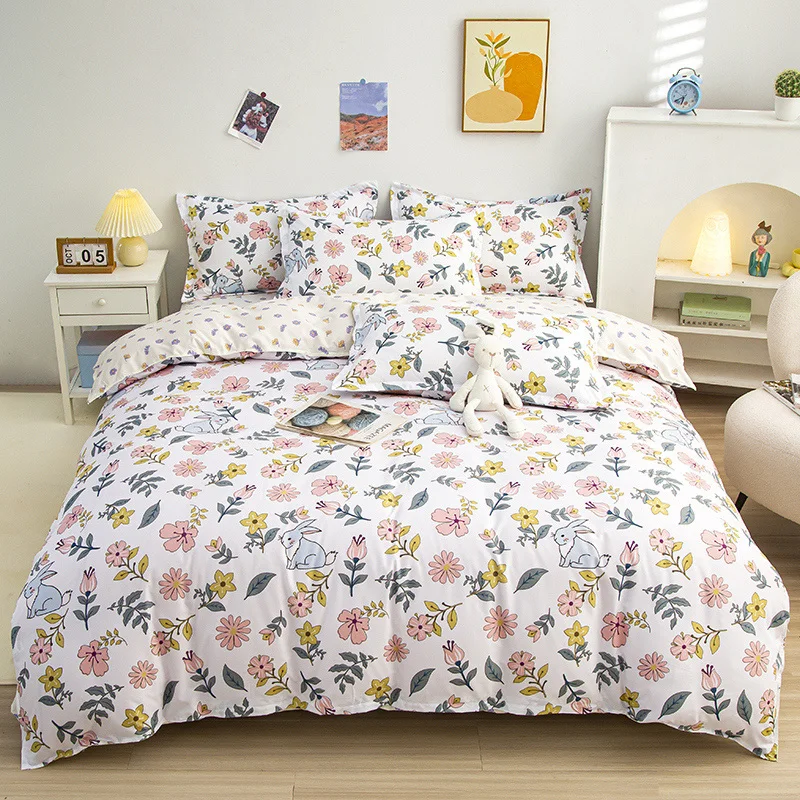 Ins Print Cute Duvet Covers King Twin size Comforter Cover for girls Quilt Cover for double bed Bedding Kit No Pillowcases