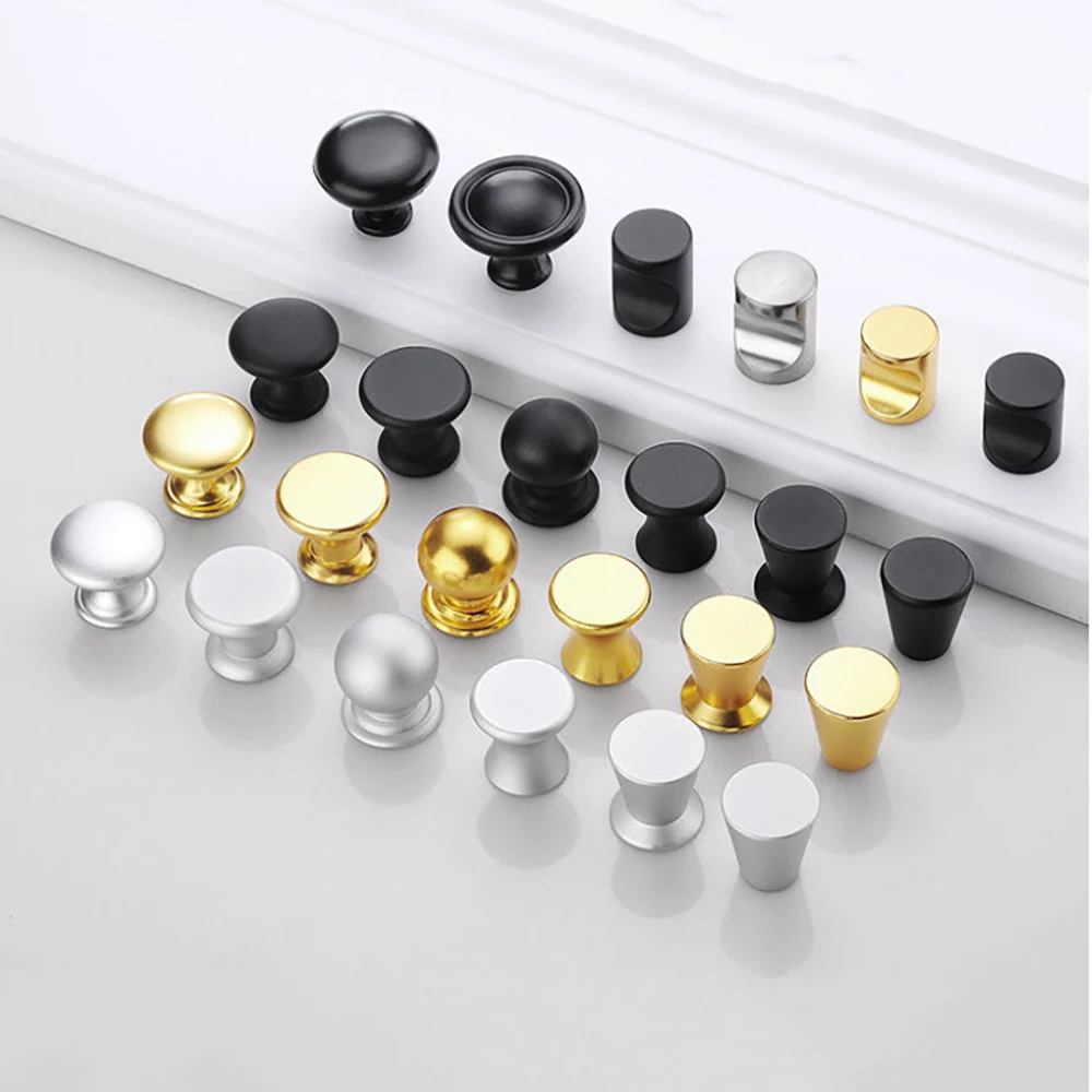 Aluminum Alloy Handle Modern Single Hole Small Handle Bedside Drawer Wardrobe Cabinet Furniture Door Home Hardware Round Handle