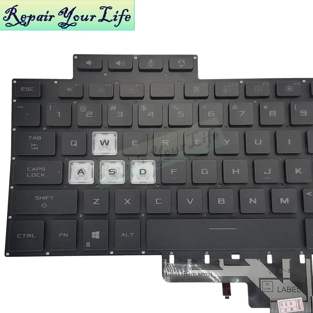 US English Laptop Backlit Keyboard for Asus TUF Gaming FX516 FX516PR FX516PM FX516PC FX516PE LA Keyboard Backlight 261BUS00 New