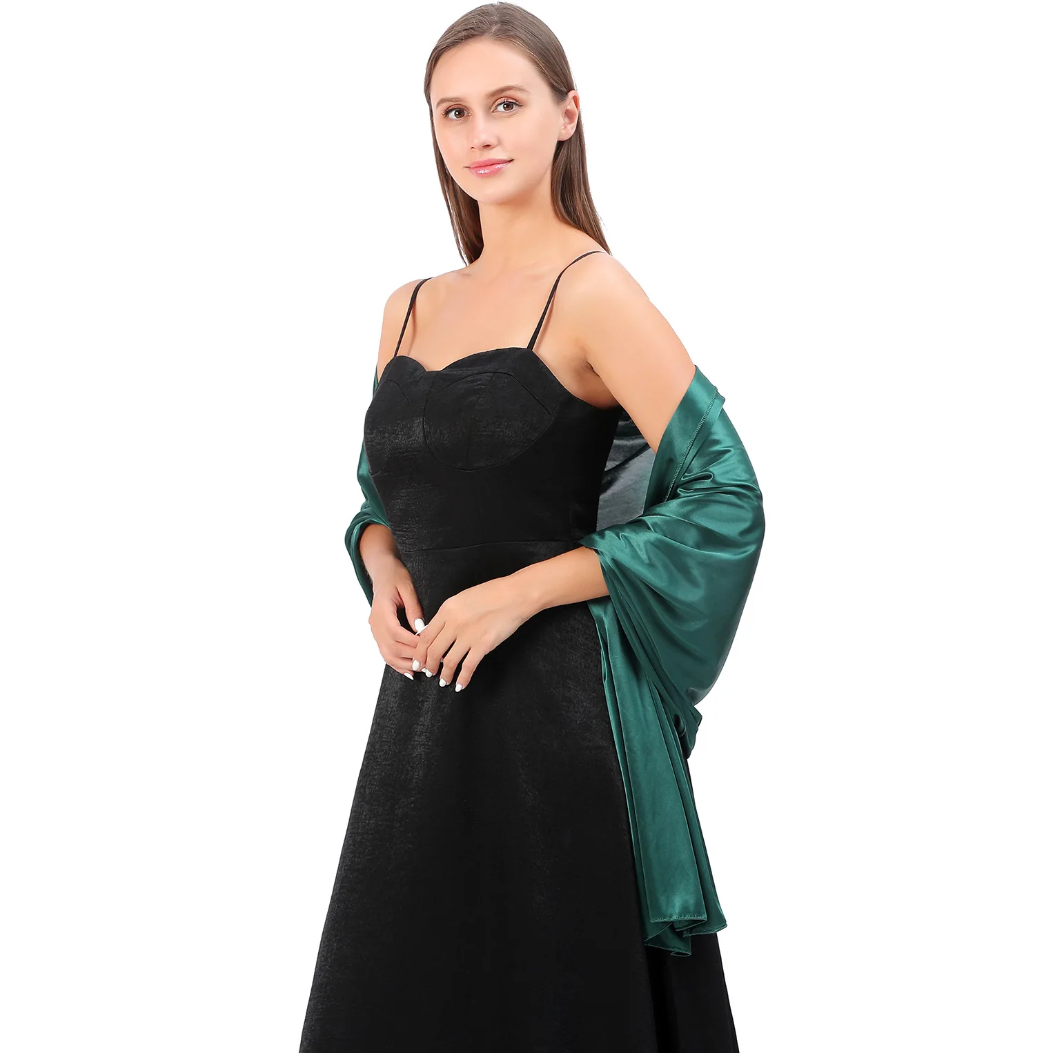 Elegante Seidige Abendkleider Schals für Frauen Hochzeit Schal Braut Brautjungfer Boleros Shrugs Bankett Capes Wraps