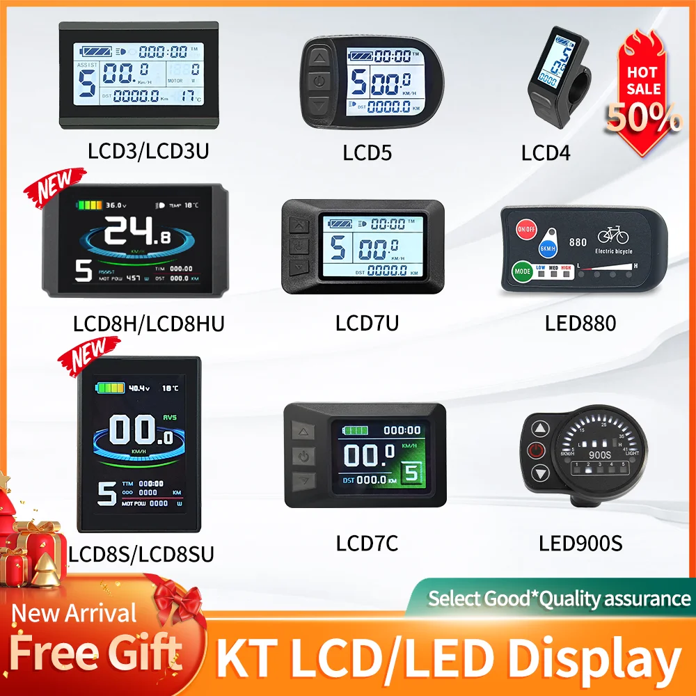 Ebike KT Dsiplay LCD LED Display 24V 36V 48V 72V LCD3 LCD5  LCD8H LED 880 Electric Bicycle Display for Electric Bike Kit