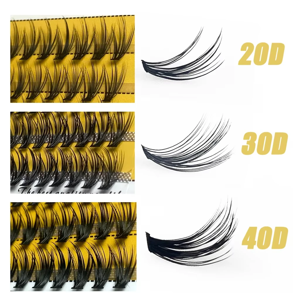 1/boîte 60 paquets 20D-40D cils de vison 3D russie 0.07mm C/D curl cils de vison cils individuels outils de maquillage naturel en gros