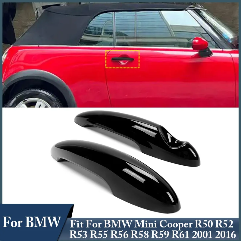 Car Exterior Door Handle Cover Stickers Gloss Black Plastic Cover For BMW MINI Cooper R50 R52 R53 R55 R56 R58 R59 R61 2001-2016