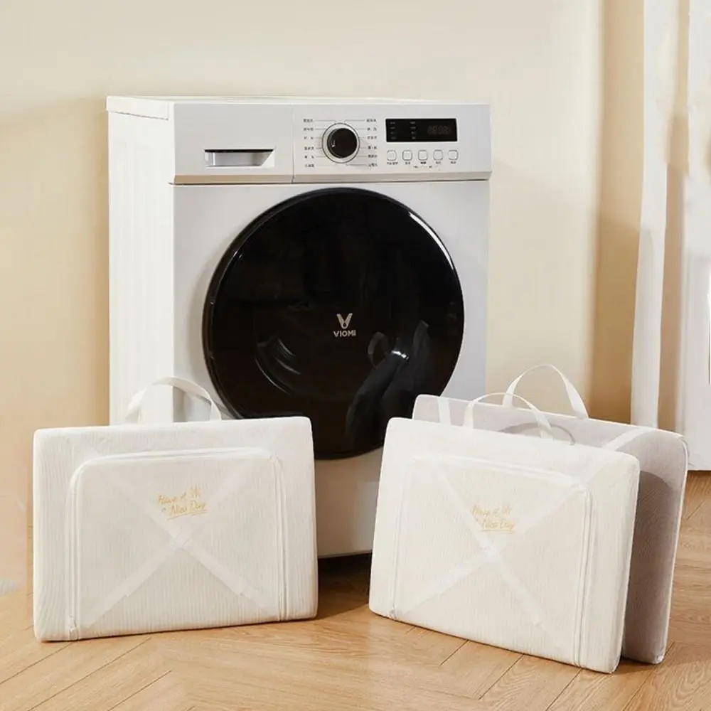 Fine Mesh Sweater Washing Bag Zipper Cubic Shape Knitted Wear Washer Storage Bag Anti Deformation with Handle