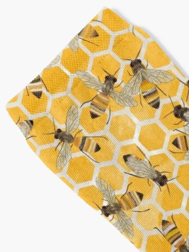 Bees on Honeycomb Socks Children's luxury Men Socks Women's