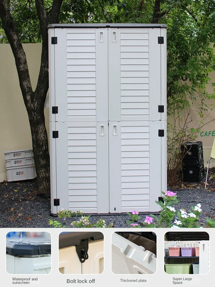 Xl Balcony Cabinet Locker Sun Protection Waterproof Storage Cabinet Outdoor Sundries Toolbox