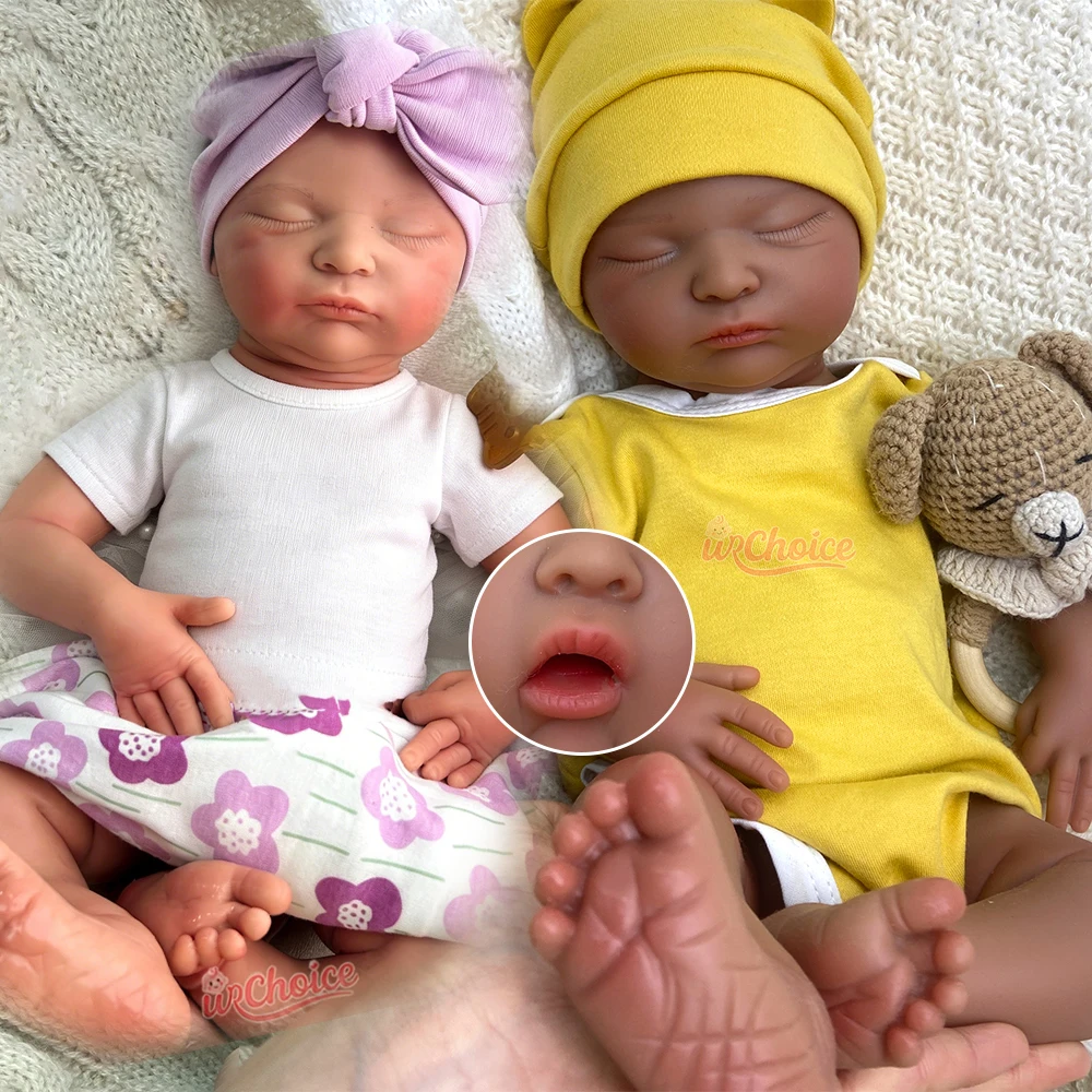 

18Inch Open Mouth Girl Therapeutic Reborn Silicone Baby Doll Handmade Lifelike Waterproof Doll for Elderly with Lost Children