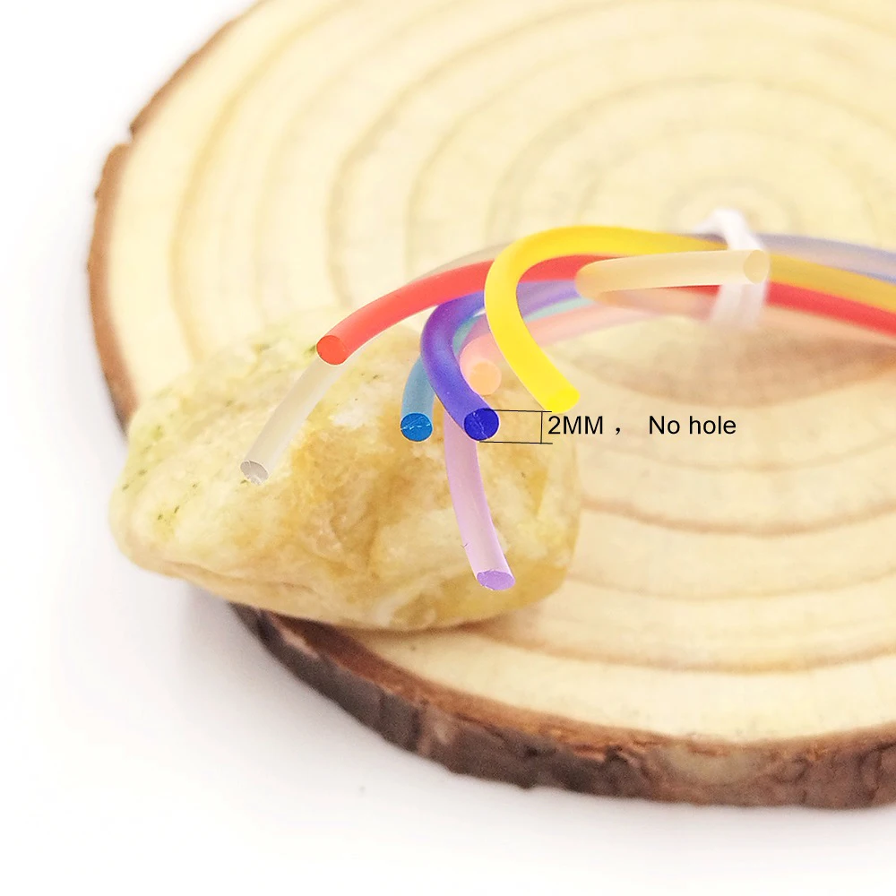 1Roll 2MM Transparent Silicone Rope Rainbow Candy Colored Woven Rope DIY Jewelry Handmade Bead Necklace Bracelet Accessory Mater