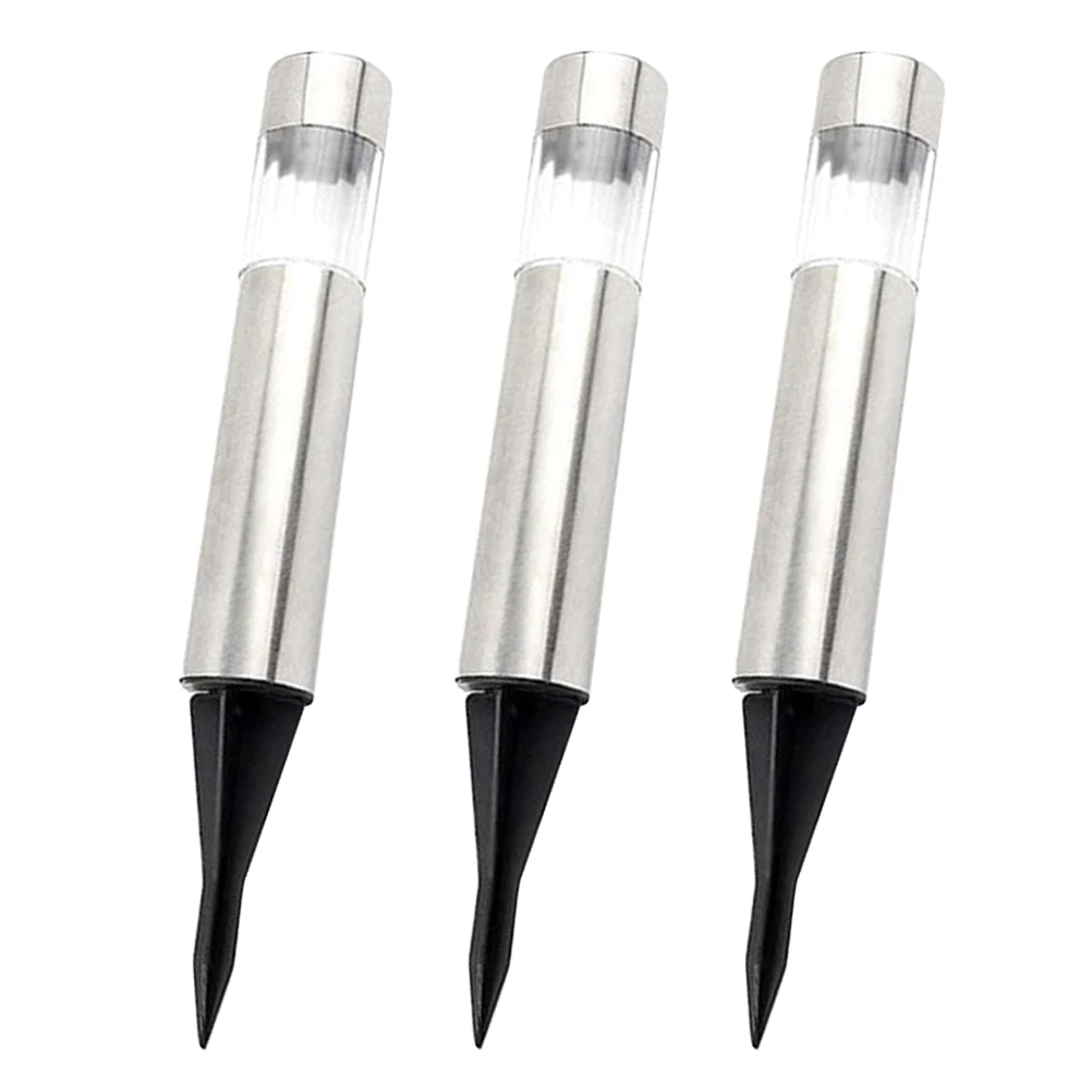 

3pcs Solar Pathway Pcs Road Light Stainless Steel Lawn Lamp Garden Ground Plug Yard Lighting Landscape Ground Plug Light Outdoor
