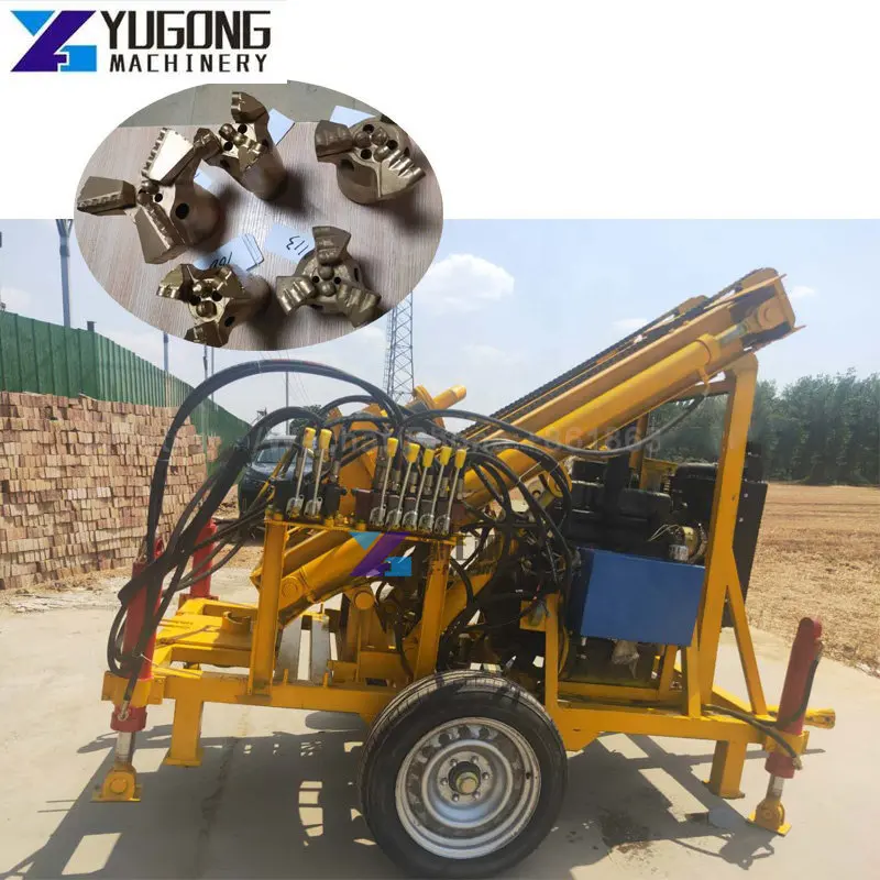 100 Meter Portable Diesel Engine Track-type Water Well Drilling Rig Tractor Mounted Water Well Drilling Rig Machine