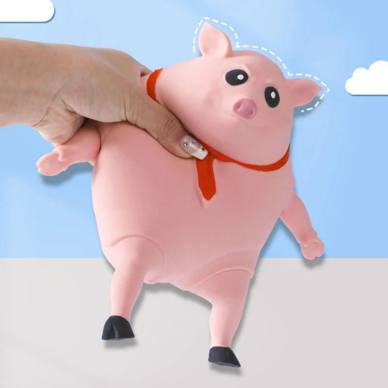 Squishy Pig Elastic Antistress Decompression Animal Toy Creative Anti-stress Pig Strech Dolls Elastic Toy Kid Birthday Xmas Gift