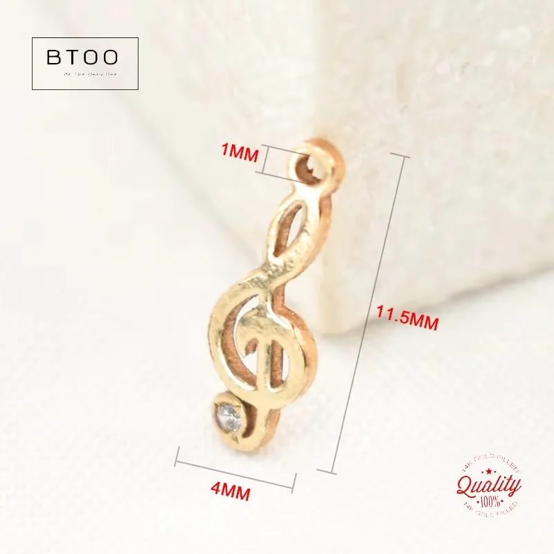 14K Gold Filled Musical Note Charms Gold Filled Charm For Jewelry Making Supplies Bracelet Charm Earring Charm Necklace Charm - view 4