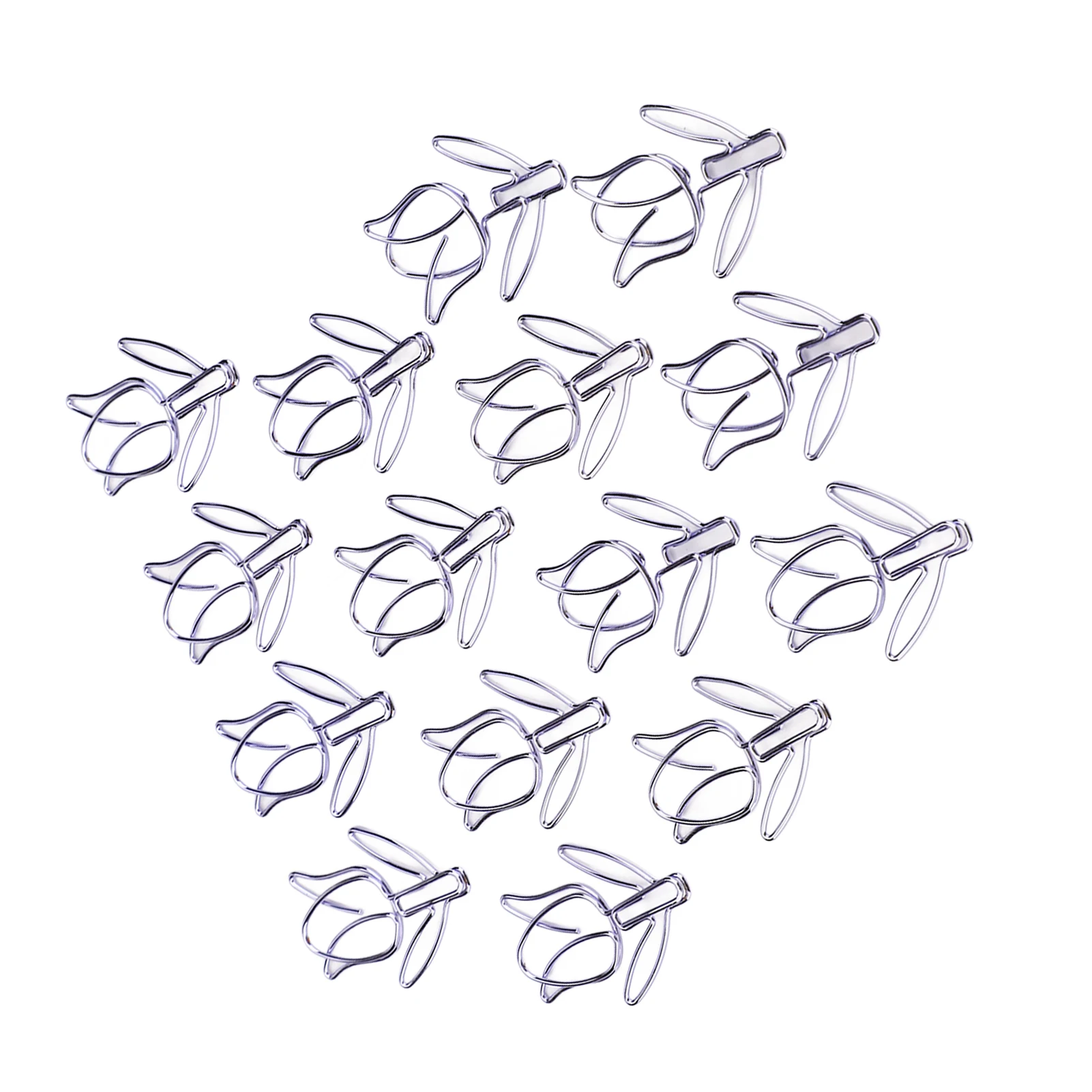 50Pcs Tulip Paper Clips Cute Purple Tulip Design Durable Metal Widely Used Flower Paper Clips for Notebook Bookmark