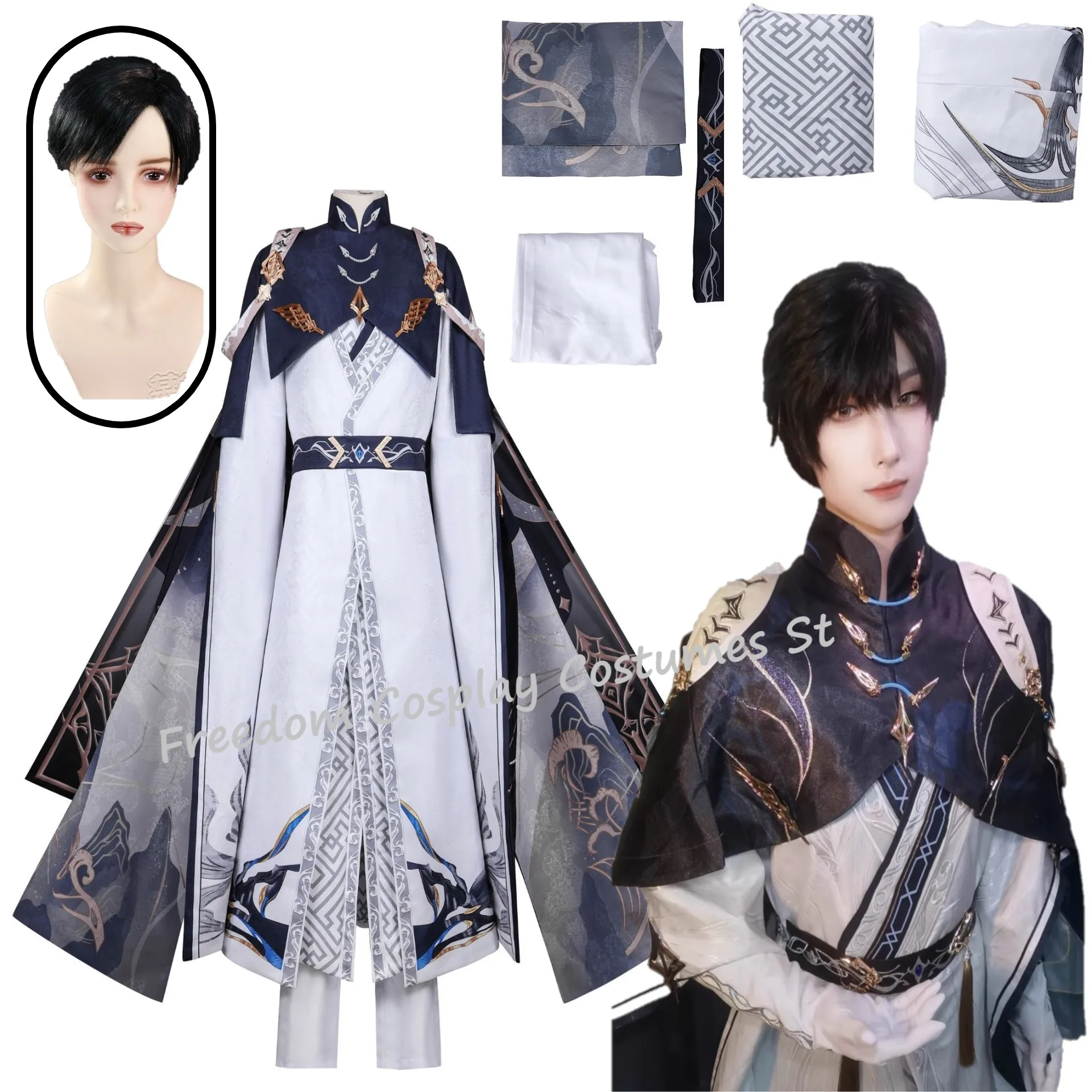 

Zayne Cosplay Costume wig Game Love And Deepspace Costume Fashion Gentlemanly Uniforms Men Halloween Party Role Play Clothing