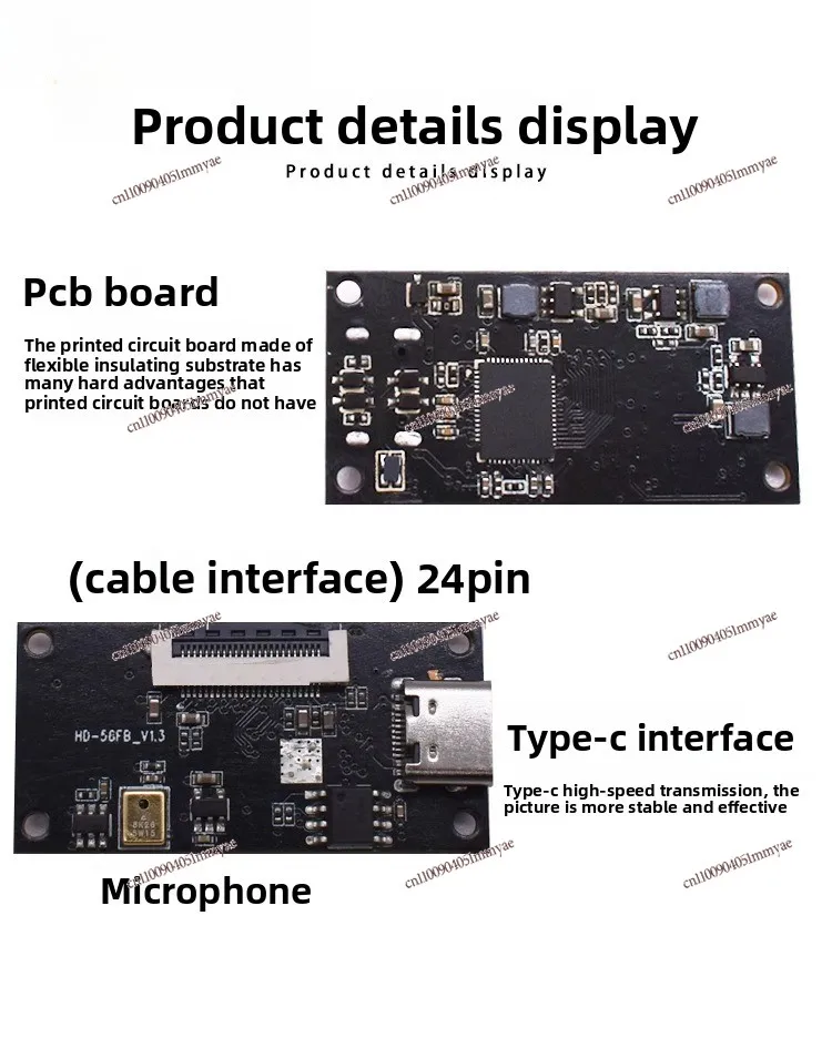 12 Million Camera Module Usb4k High Definition FPC Short Cable Imx258 Module Free Drive Typec Interface