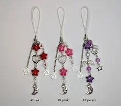Bright Star Phone Charms - pink, red, purple - {Bearies} (pastel goth, grunge, y2k, fairycore)