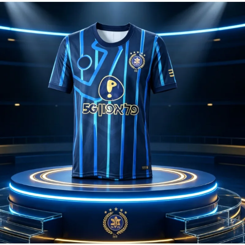 Football Fan Jersey, Sports Fan Makabi Tel Aviv Short Sleeved T-shirt, Breathable, Soft, Comfortable, Fashionable Family T-shirt