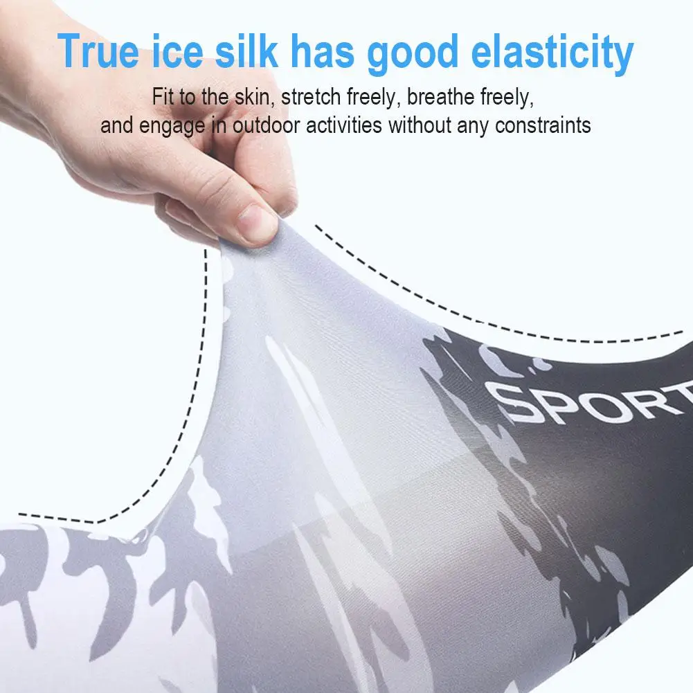 1 Pair Ice Silk Sleeves Summer Thin Unisex Sun Protection Cuff Outdoor Driving And Cycling Arm Protectors UV Protection Cooling