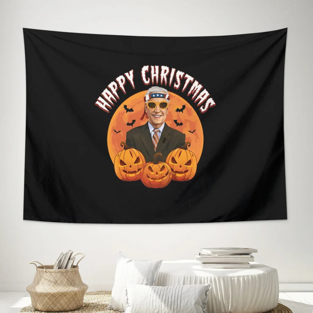 

Anti Joe Biden happy Christmas Tapestry Home Decoration Bedroom Colored Tapestry Living Aesthetic Macrame Wall Hanging