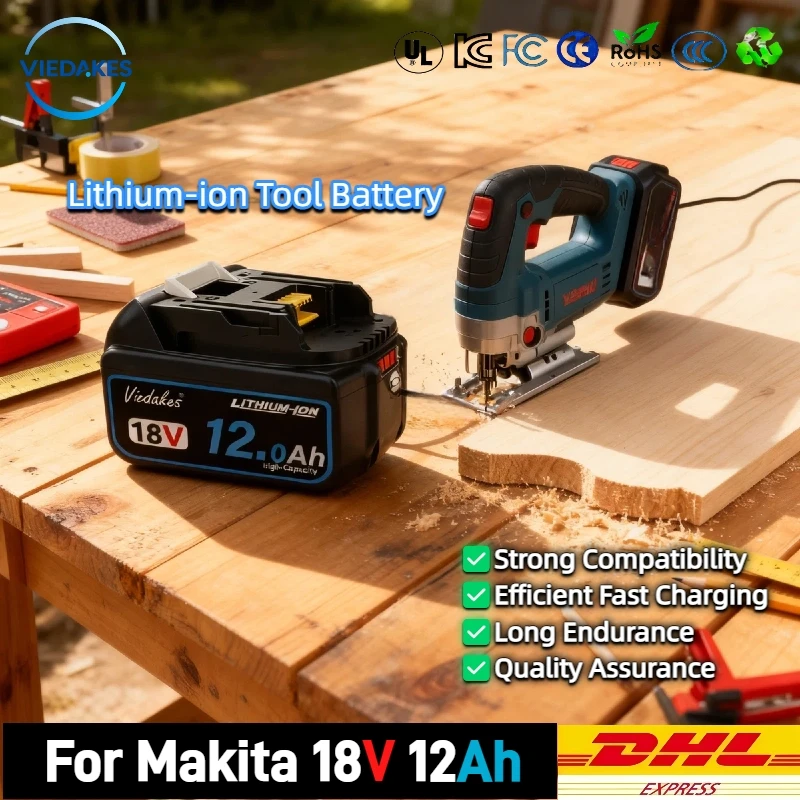 

Viedakes 12Ah replacement 18v battery, for Makita Woodworking Tools,Saws,Impact Wrenches, Tools batteria for makita 18v✅