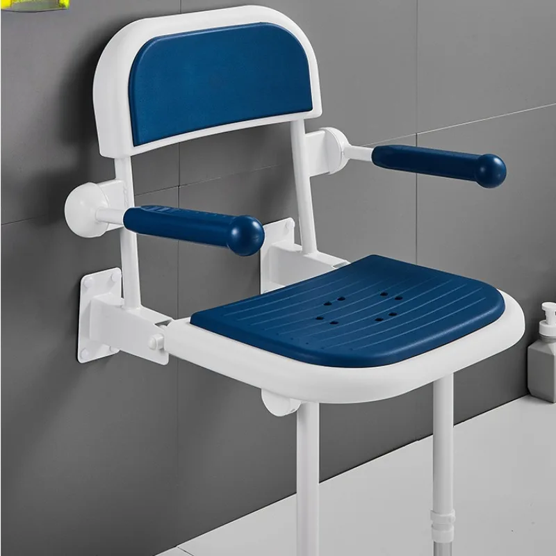 Adjustable Height Folding Bathroom Chairs, Bathroom Shower Seat for Disabled Bath Chairs, Elderly Shower Wall Non-slip Bath Aids