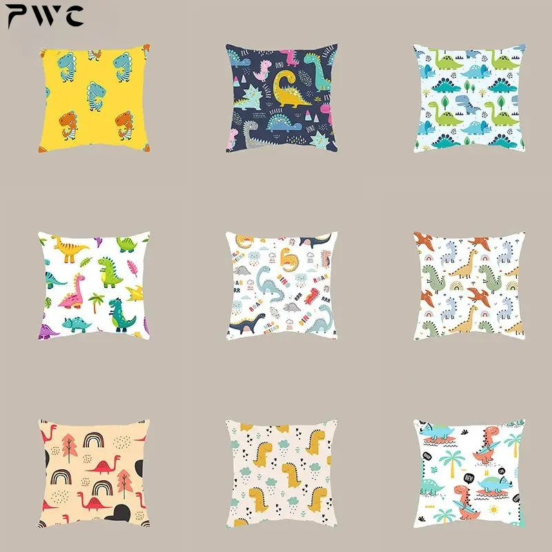 

45x45cm Cartoon Animal Cases Pillows Colorful Jungle Dinosaur Cushions for Living Room Pillowcase for Pillows Decorative Cushion