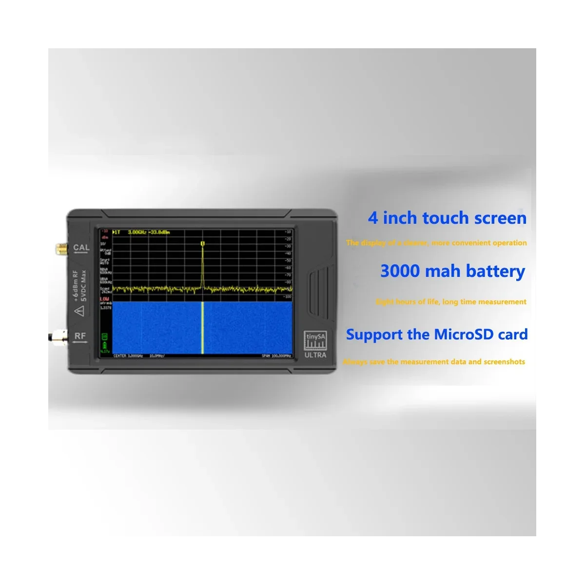 Handheld Spectrum Analyzer 100K-5.3GHz High Frequency Signal Generator for TinySA ULTRA Spectrum Analyzer