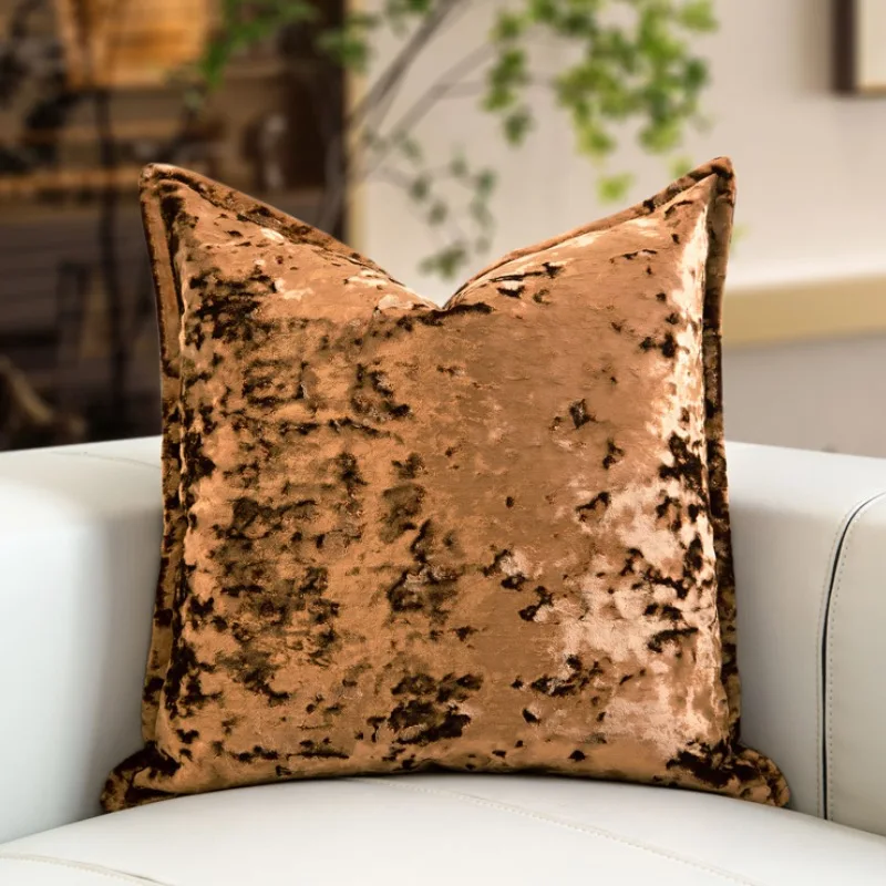 Orange Pillows Luxury Shiny Velvet Cushion Case Modern Decorative Pillow Cover For Sofa Chair Living Room Home Decorations