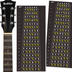 Guitar Fretboard Stickers Decal Fret Map Sticker Guitar Learning Tools Finger Guide String Music Instrument Learning Accessories