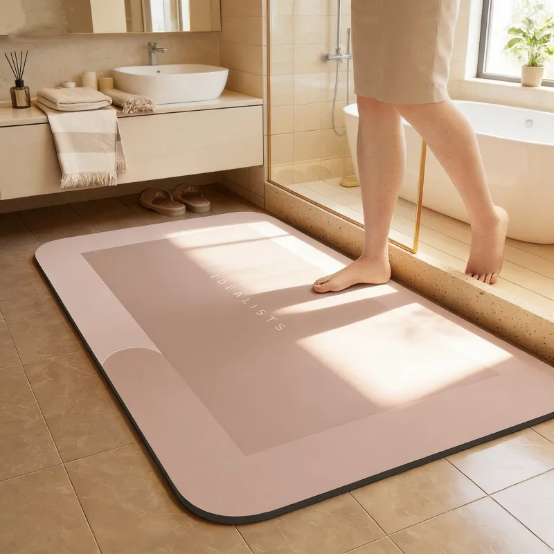 Diatomaceous Earth Bath Mat Non-slip Water Absorption Quick-drying Soft Floor Mat Bathroom Carpet Shower Room Carpet
