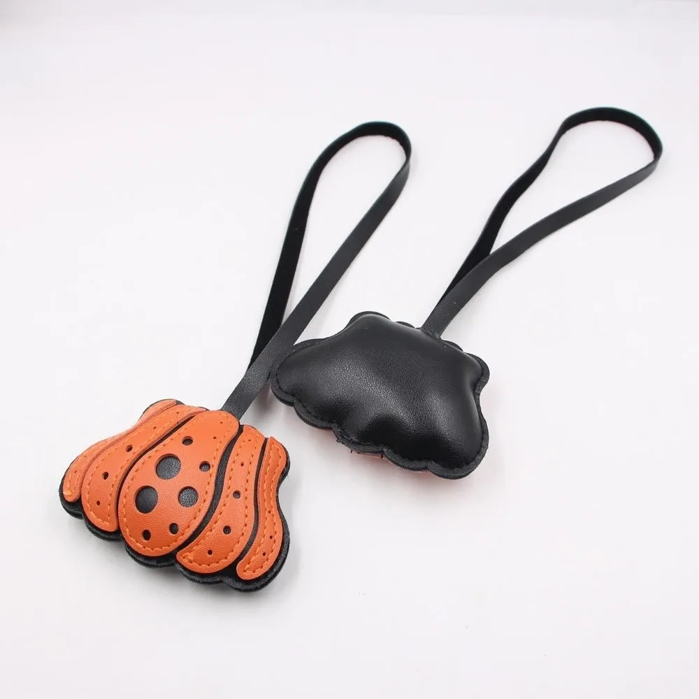 Creative Solid Color Pumpkin Keychain Polka Dot Leather Halloween Bag Pendant Key Ring Charm Beg Accessories Car Pendant