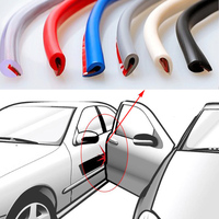 5M Car Door Edge Scratch Protector Strip Auto U Type Rubber Moulding Trim Protection Side Adhesive Sealing Guard Sticker