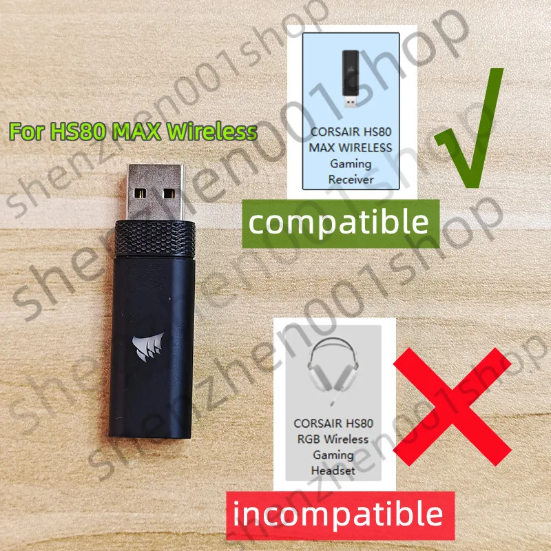 

Wireless Gaming Headset USB Dongle Receiver for Corsair HS80 MAX Wireless Transceiver（Not compatible with HS80 Wireless）