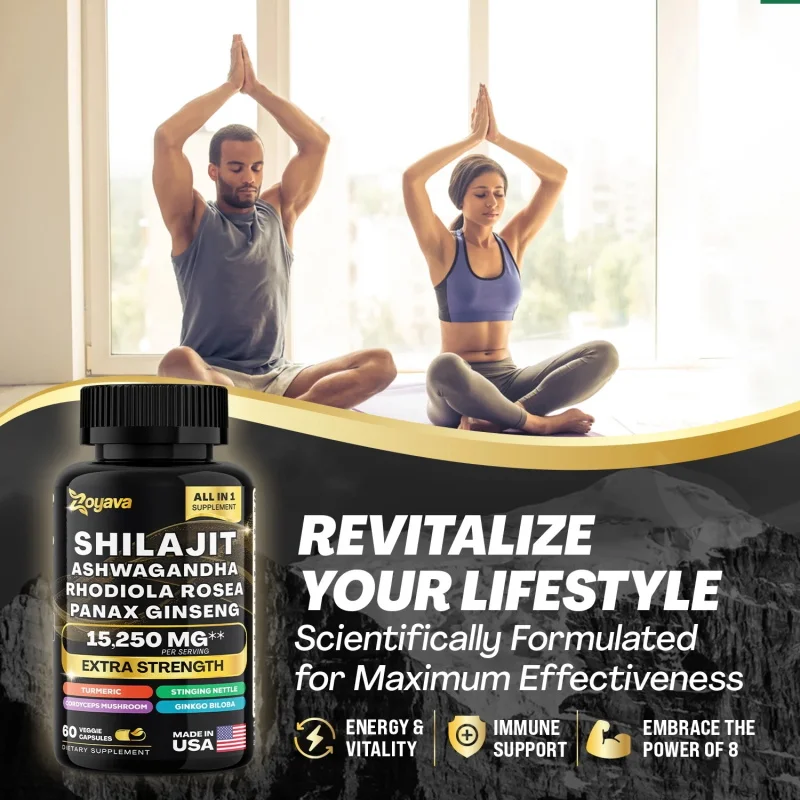 8-in-1 Supplement High Strength 15250 mg* Energy & Vitality Per Serving, Immune Support Embrace the Power of 8