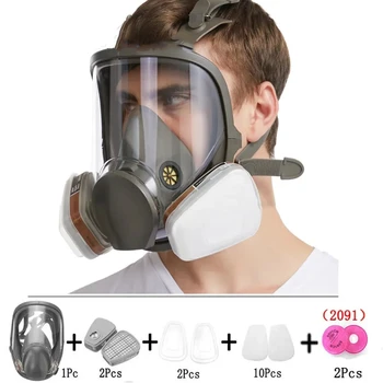6800 אנטי ערפל מלא פני Respirator גז מסכת תעשייתי ציור ריסוס Respirator בטיחות עבודה מסנן פורמלדהיד הגנת