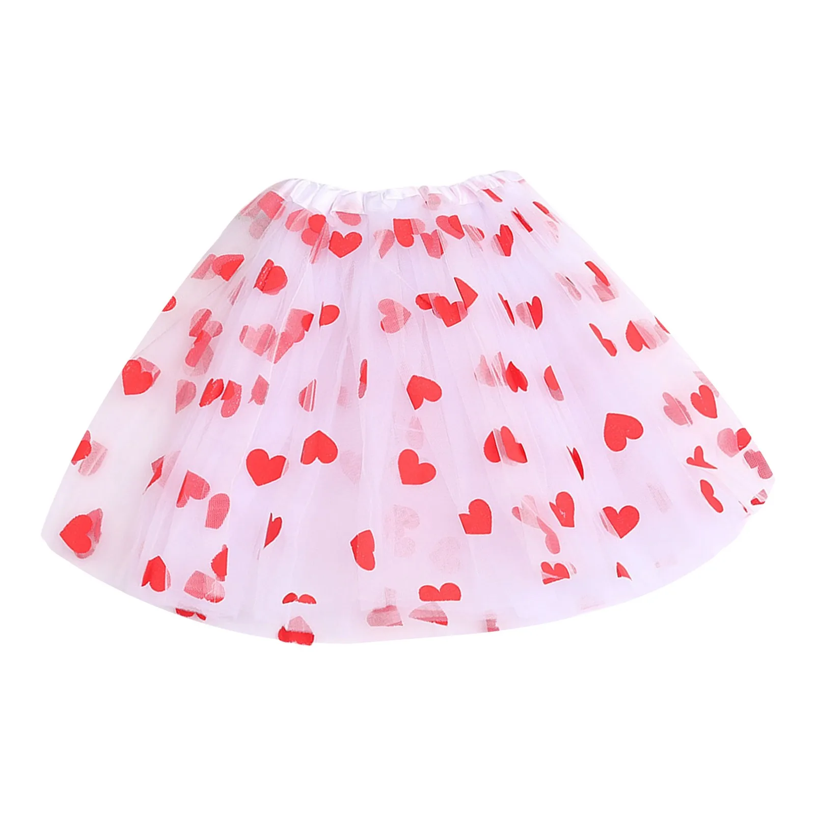 

Women's Heart Printe Tutu Skirt Ballet Princess Pettiskirt Fluffy Tulle Skirts Lovely Ball Gown Carnival Fashion Puffy Skirt