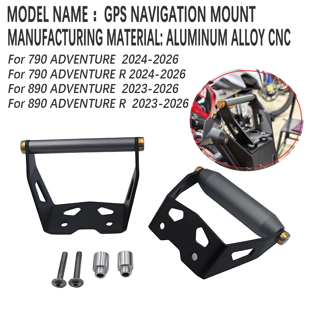 

For 790 Adventure 890 Adventure ADV R 2024- Motorcycle Phone GPS Navigation Mount Bracket Handlebar Bar Extension Stand Holder