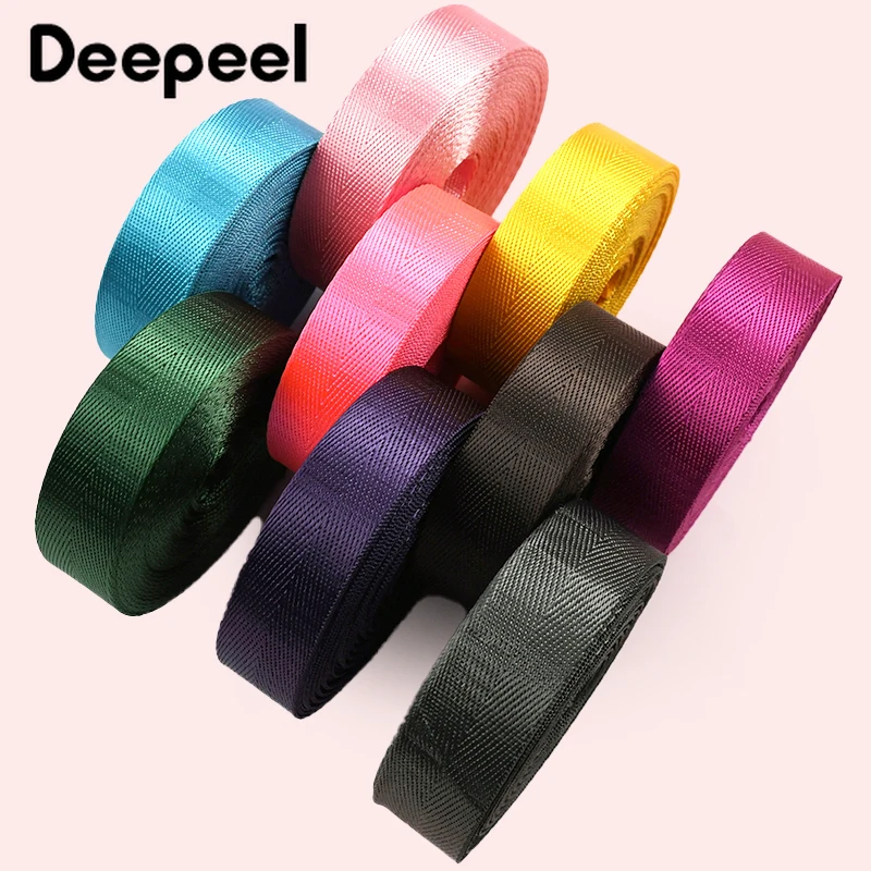 

5-20Meters 25mm 1.1mm Thick Nylon Webbing Strap Clothes Belt Bags Bias Bindings Pet Collar Decorative Ribbon Sewing Accessories