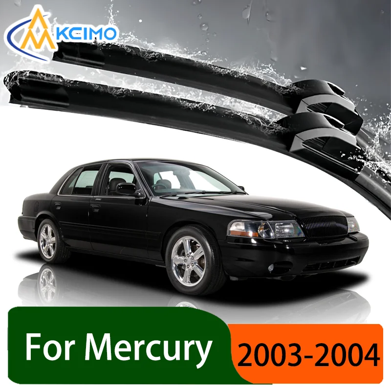 

Silent Black Front Wiper Blades Set for Mercury Marauder 2003-2004 Premium Auto Windscreen Windshield Window Wiper Accessories