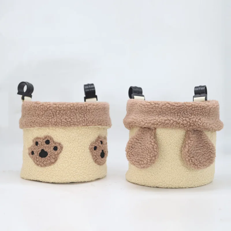 

2pcs Plush Baby Crib Hanging Storage Bag Children Bedside Single Pocket Diapers Dolls Bag with Hooks