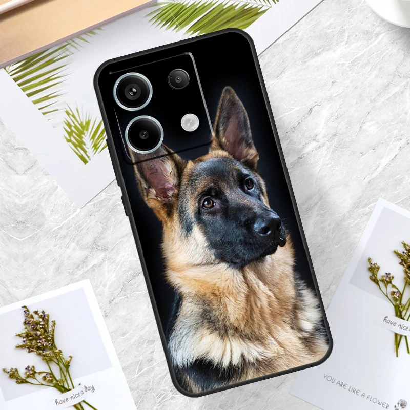 Cartoon German Shepherd Dog Case For Redmi Note 12 9 10 11 13 Pro Plus 9S 10S 11S 12S Cover For Redmi 12 10C 12C 13C