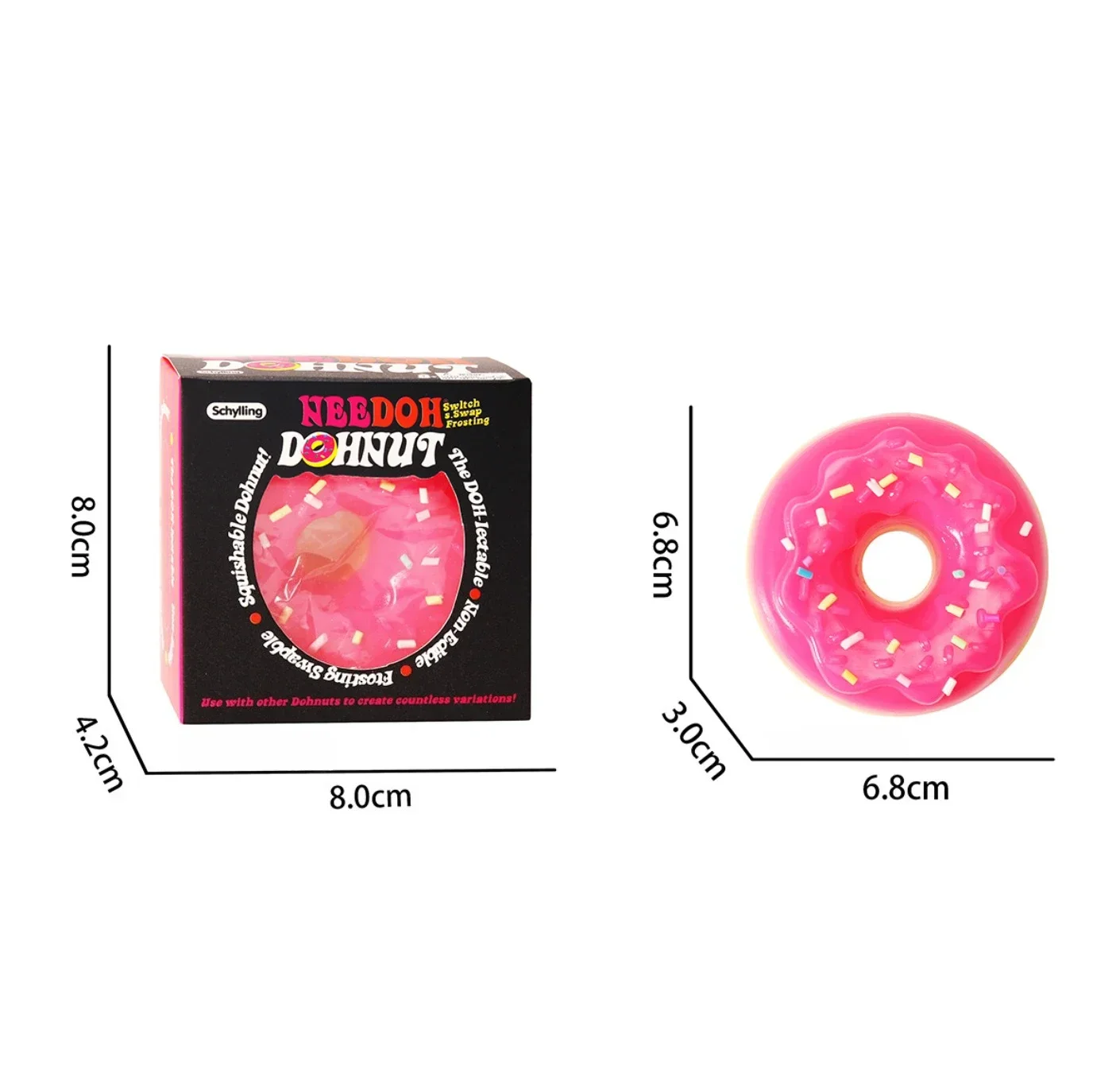 Needoh Dippin Dazzler Ei-Donut Stressabbau-Squishy-Würfel – Anti-Angst-Quetschspielzeug für Konzentration, ADHS-Unterstützung, Geschenke für Menschen mit besonderen Bedürfnissen. – Detail 7