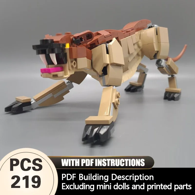 

Creators Animal Series Model MOC Building Bricks Thylacoleo Modular Technology Gifts Holiday Assemble Children Toys Suit