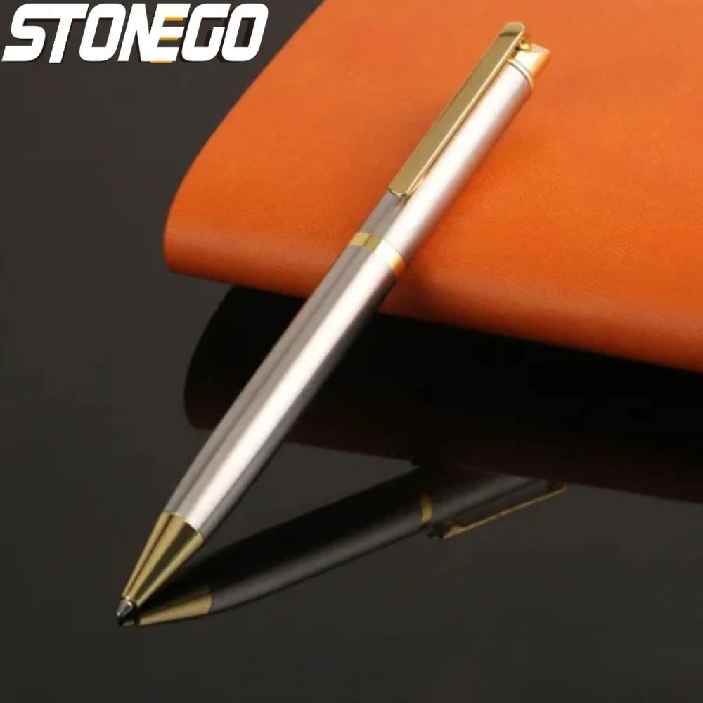 

Металлическая вращающаяся шариковая ручка STONEGO, многоразовая шариковая ручка-ролик, средний наконечник 1,0 мм, офисные школьные принадлежности